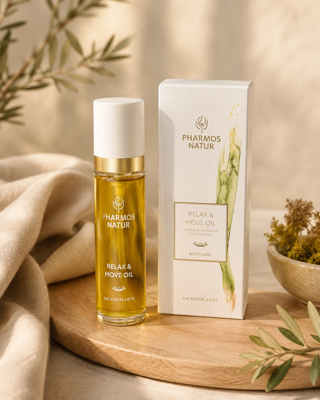 Pharmos Natur Relax & Move Öl auf Naturstoff